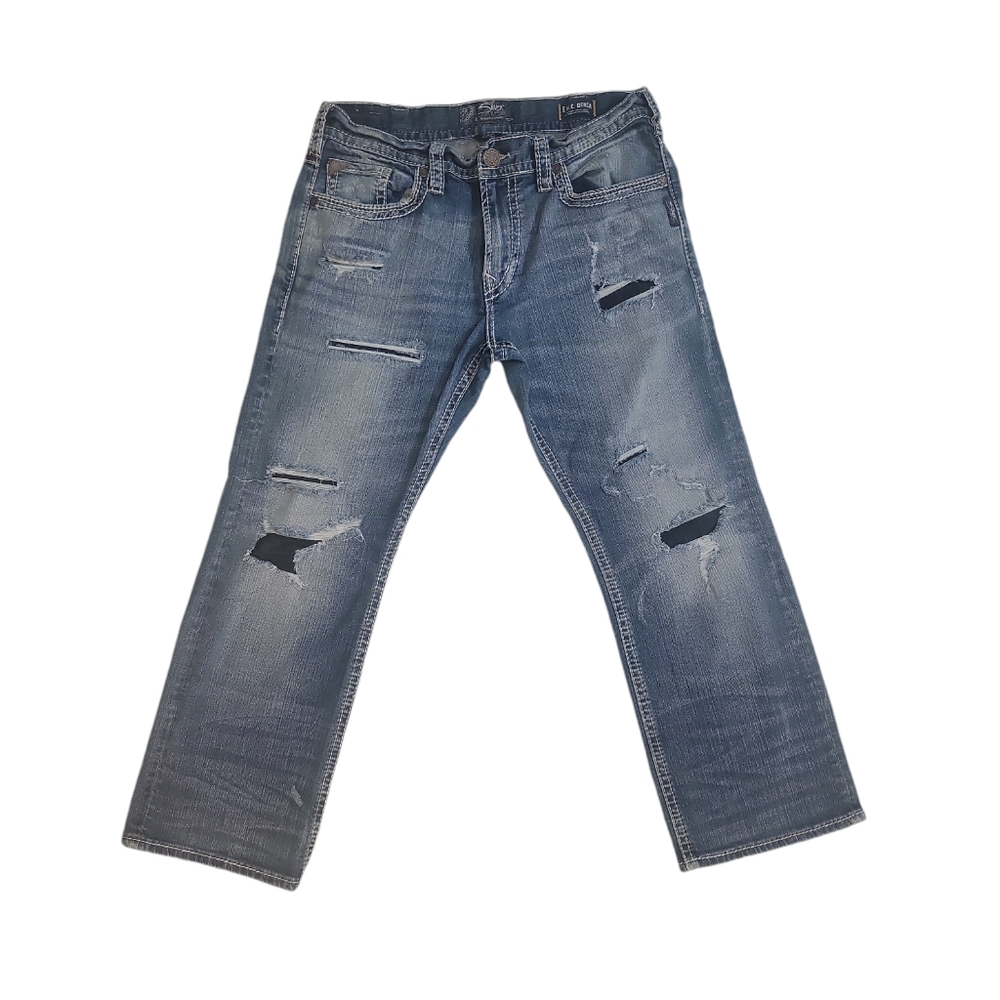 Silver Jeans Co. ZAC F.M.C DEMIN Distressed Classic Jeans 34/30